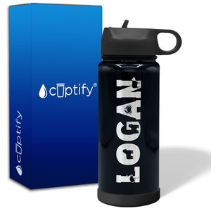 Personalized Water Bottles for Kids with Name on 18oz Wide Mouth