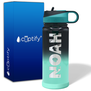 Personalized Water Bottles for Kids with Name on 18oz Wide Mouth