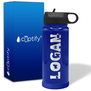 Personalized Water Bottles for Kids with Name on 18oz Wide Mouth