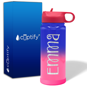 Personalized Water Bottles for Kids with Name on 18oz Wide Mouth