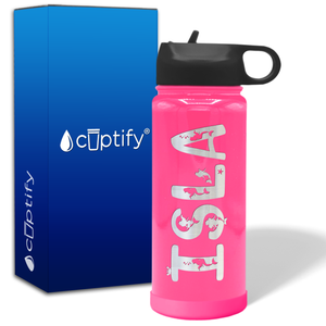 Personalized Water Bottles for Kids with Name on 18oz Wide Mouth