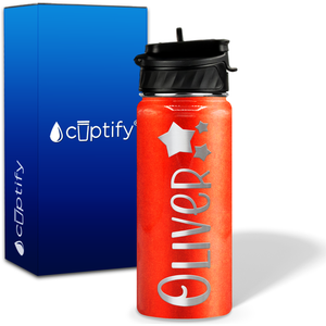 Personalized 3 Stars with Name and Icon on 18oz Wide Mouth Kids Water Bottle