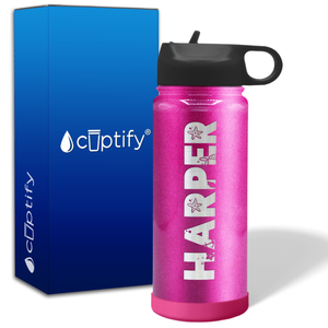 Personalized Water Bottles for Kids with Name on 18oz Wide Mouth