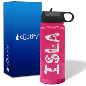 Personalized Water Bottles for Kids with Name on 18oz Wide Mouth