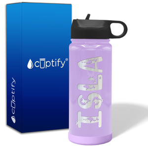 Personalized Water Bottles for Kids with Name on 18oz Wide Mouth