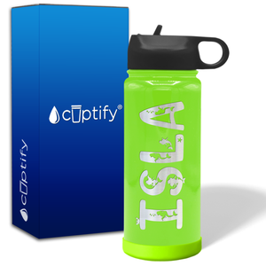 Personalized Water Bottles for Kids with Name on 18oz Wide Mouth