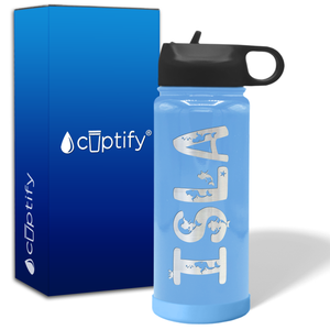 Personalized Water Bottles for Kids with Name on 18oz Wide Mouth