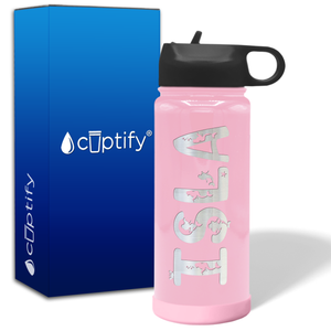 Personalized Water Bottles for Kids with Name on 18oz Wide Mouth
