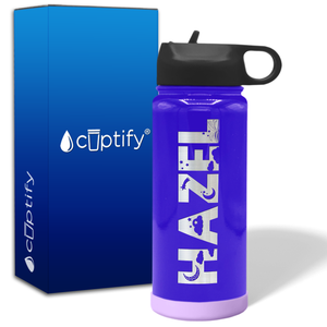 Personalized Water Bottles for Kids with Name on 18oz Wide Mouth