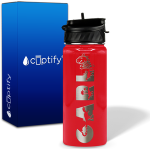 Personalized Dinosaur with Name and Icon on 18oz Wide Mouth Kids Water Bottle