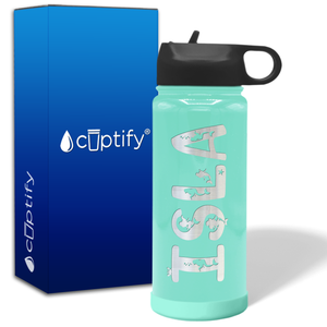 Personalized Water Bottles for Kids with Name on 18oz Wide Mouth