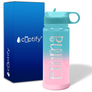 Personalized Water Bottles for Kids with Name on 18oz Wide Mouth