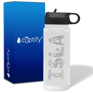 Personalized Water Bottles for Kids with Name on 18oz Wide Mouth