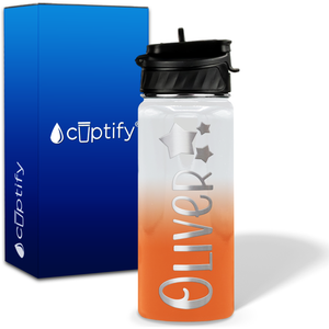 Personalized 3 Stars with Name and Icon on 18oz Wide Mouth Kids Water Bottle