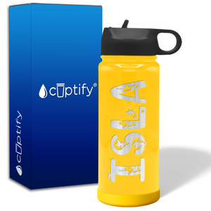 Personalized Water Bottles for Kids with Name on 18oz Wide Mouth