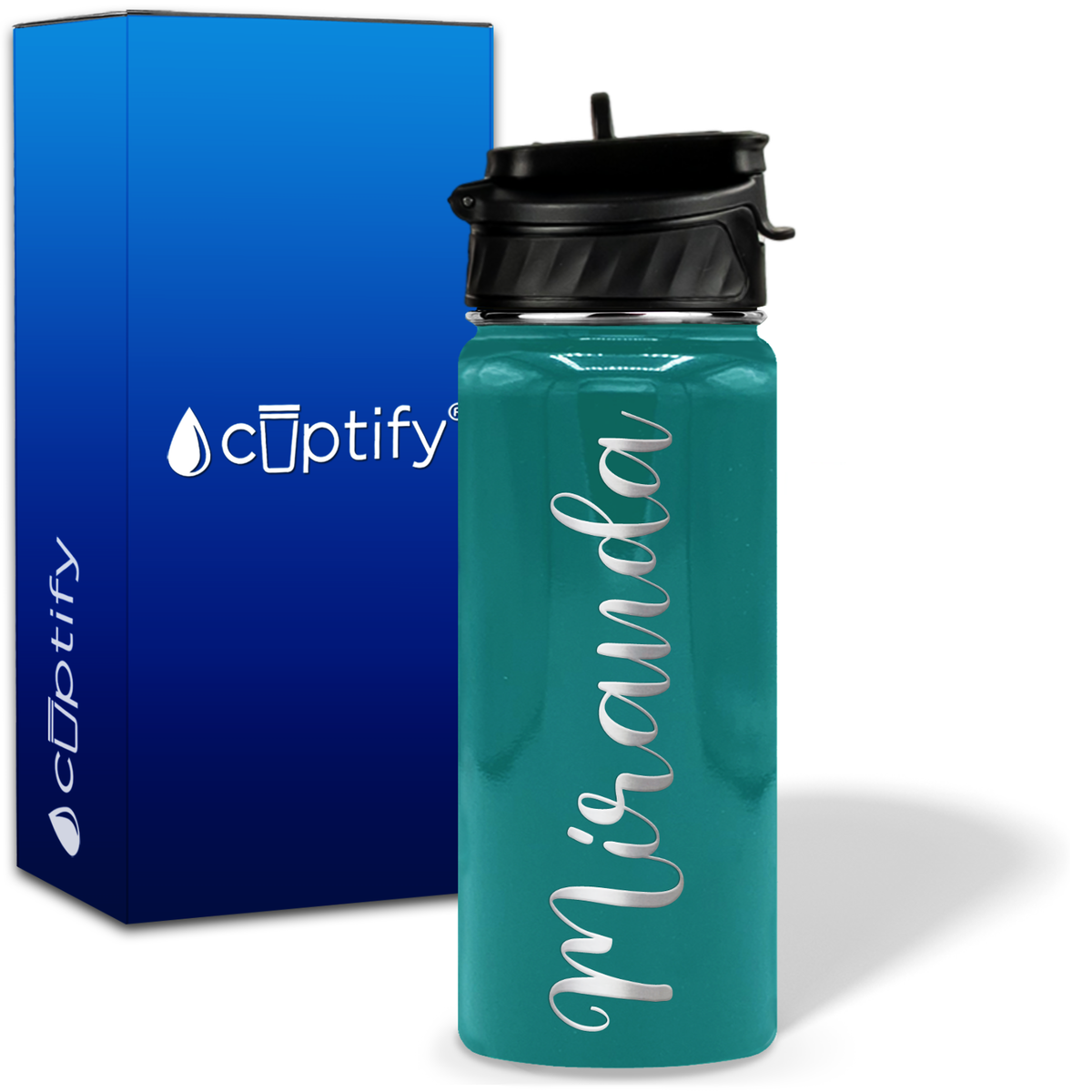 Personalized Miranda Style on 18oz Water Bottle