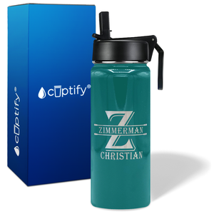 Personalized Initial Block on 18oz Wide Mouth Bottle