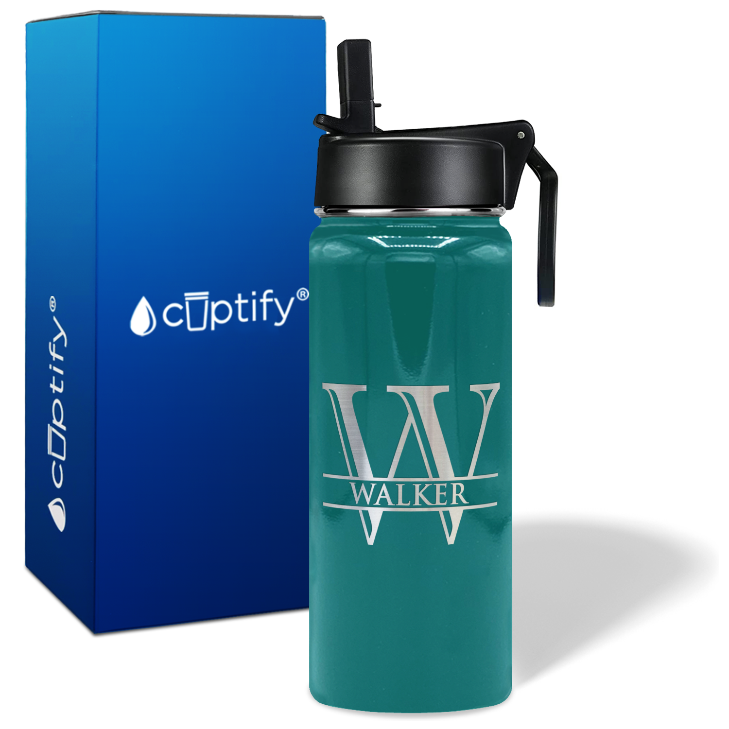 Personalized Split Script on 18oz Wide Mouth Bottle