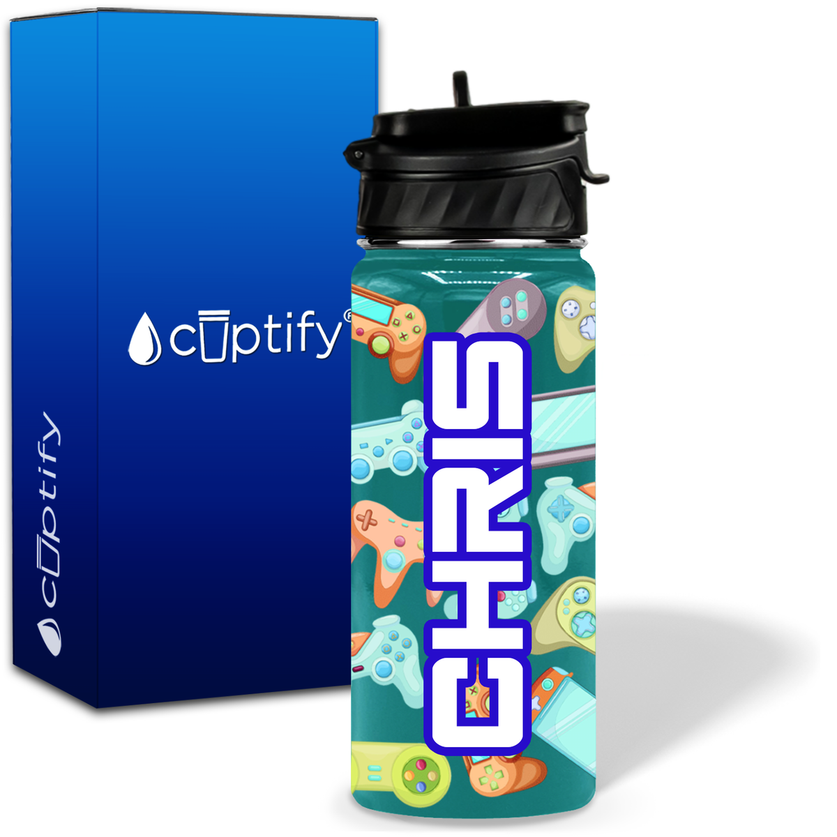 Controllers 18oz Personalized Kids Water Bottle