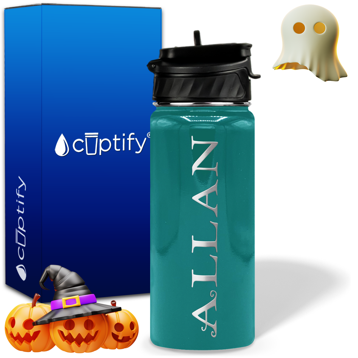 Personalized Eerie Halloween on 18oz Water Bottle