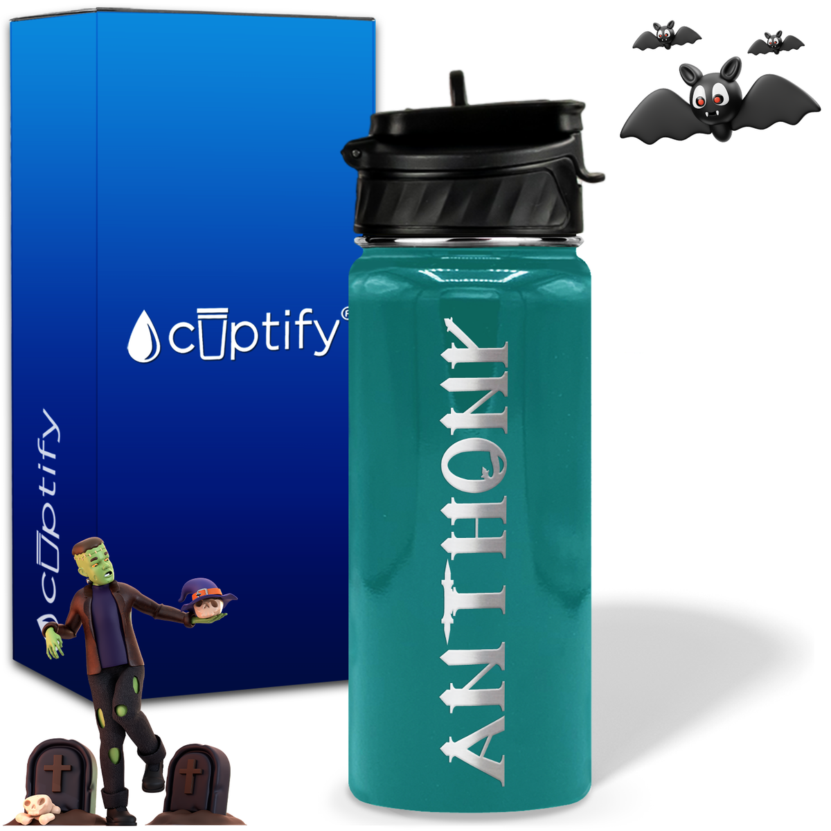 Personalized Creepy Halloween on 18oz Water Bottle