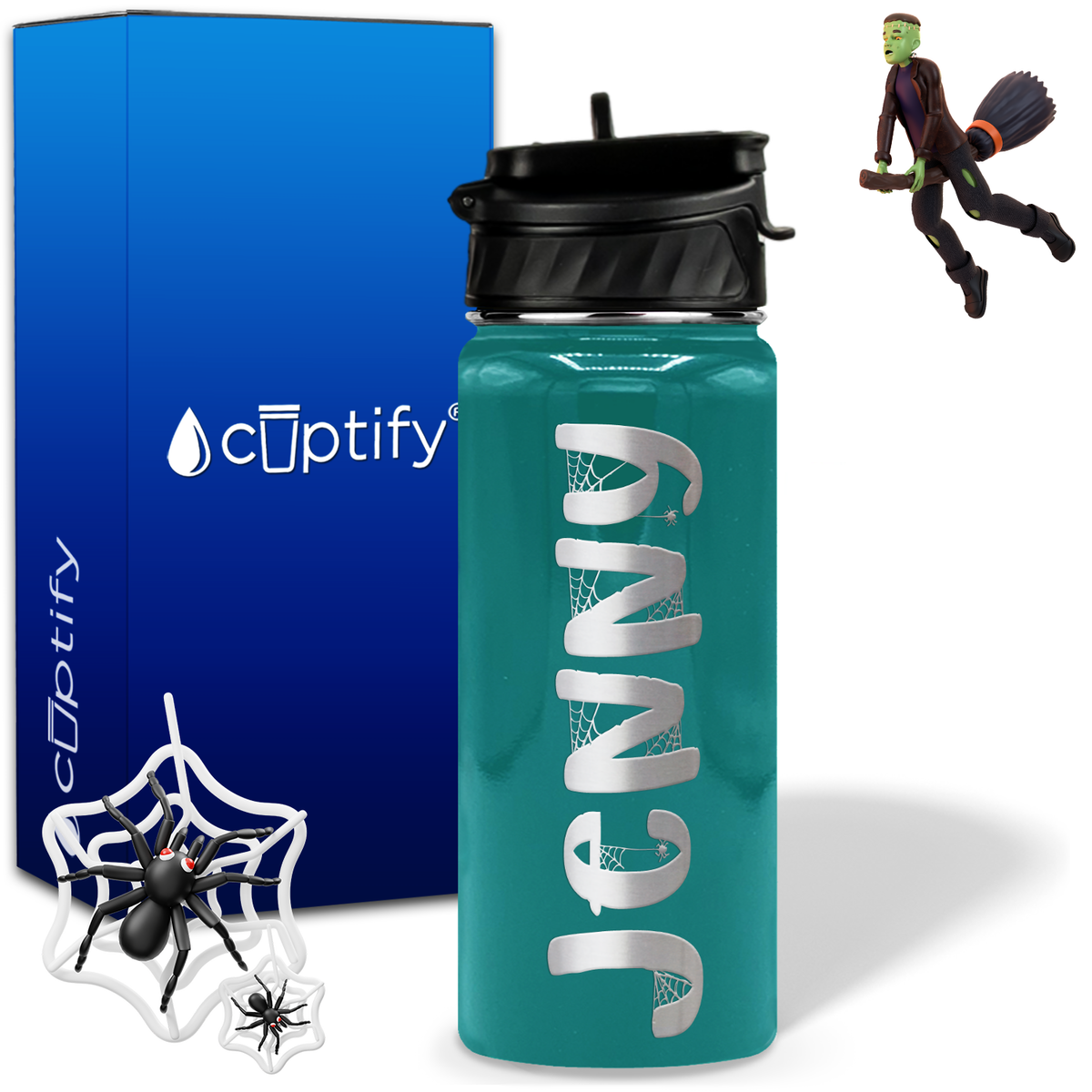 Personalized Spooky on 18oz Halloween Water Bottle