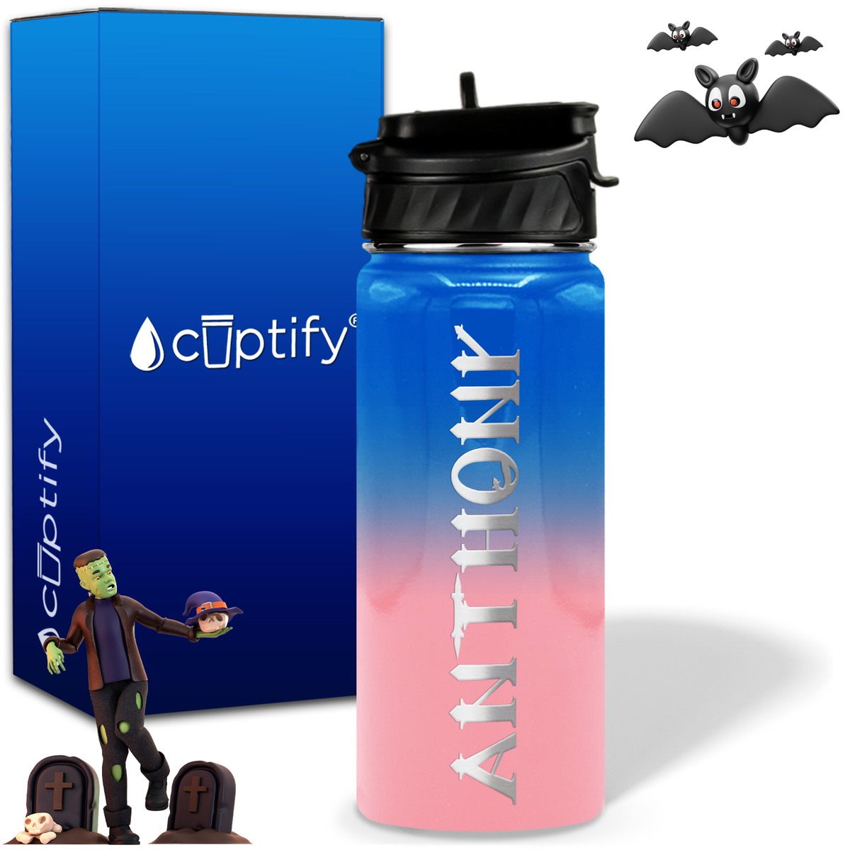 Personalized Creepy Halloween on 18oz Water Bottle