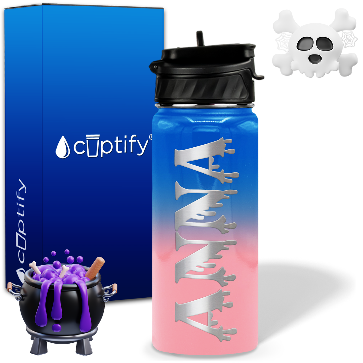 Personalized Bloody on Halloween 18oz Water Bottle