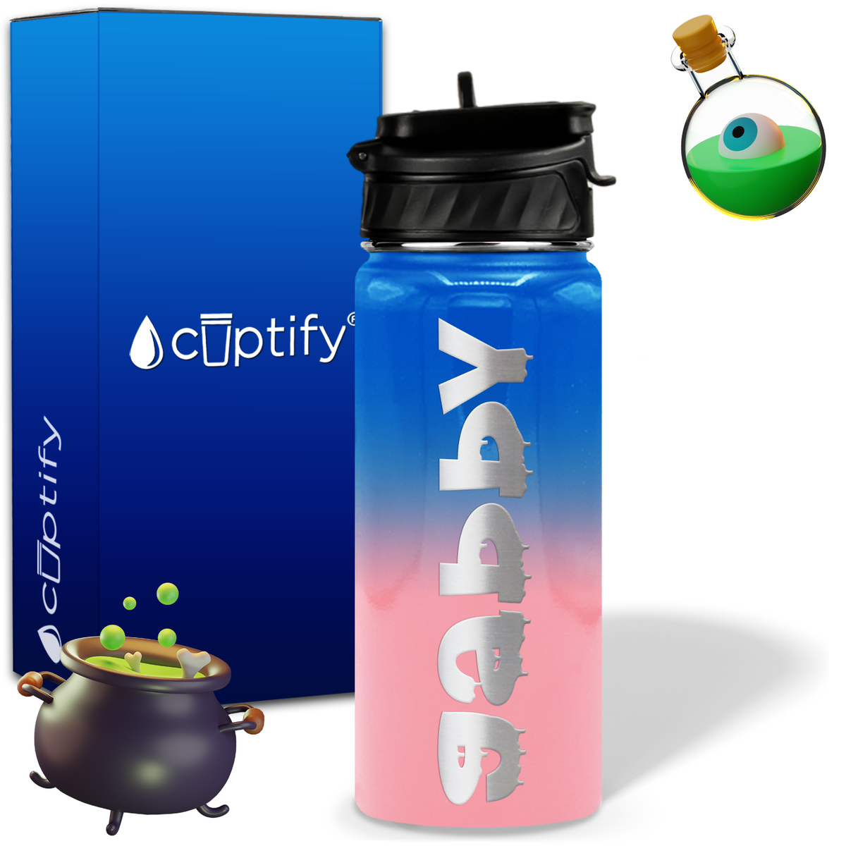 Haunted Halloween on 18oz Personalized Water Bottle