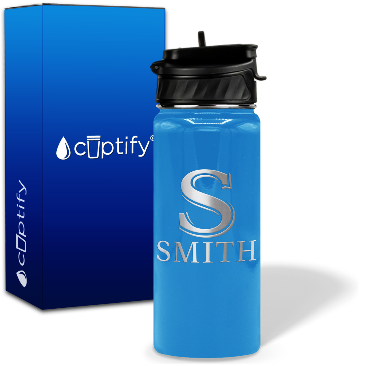 Personalized Monogram Initial and Name on 18oz Water Bottle