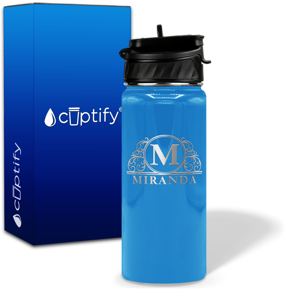 Personalized Elaborate Circle on 18oz Water Bottle