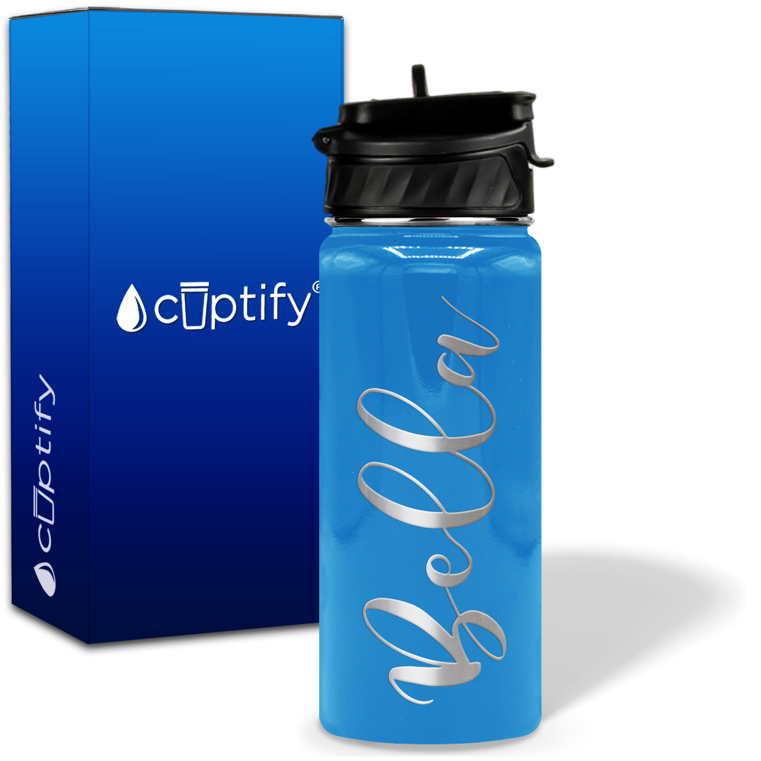 Personalized Bella Style on 18oz Water Bottle