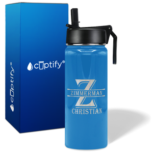 Personalized Initial Block on 18oz Wide Mouth Bottle