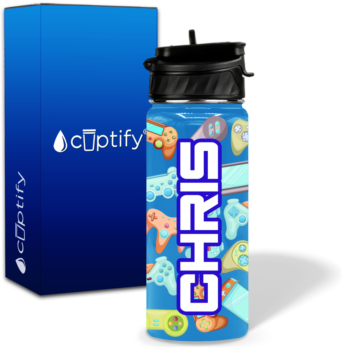 Controllers 18oz Personalized Kids Water Bottle