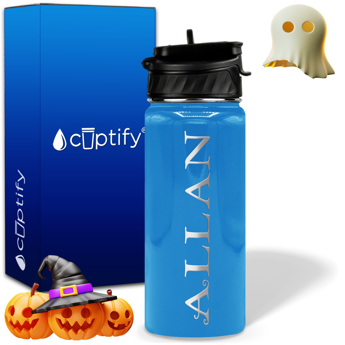 Personalized Eerie Halloween on 18oz Water Bottle