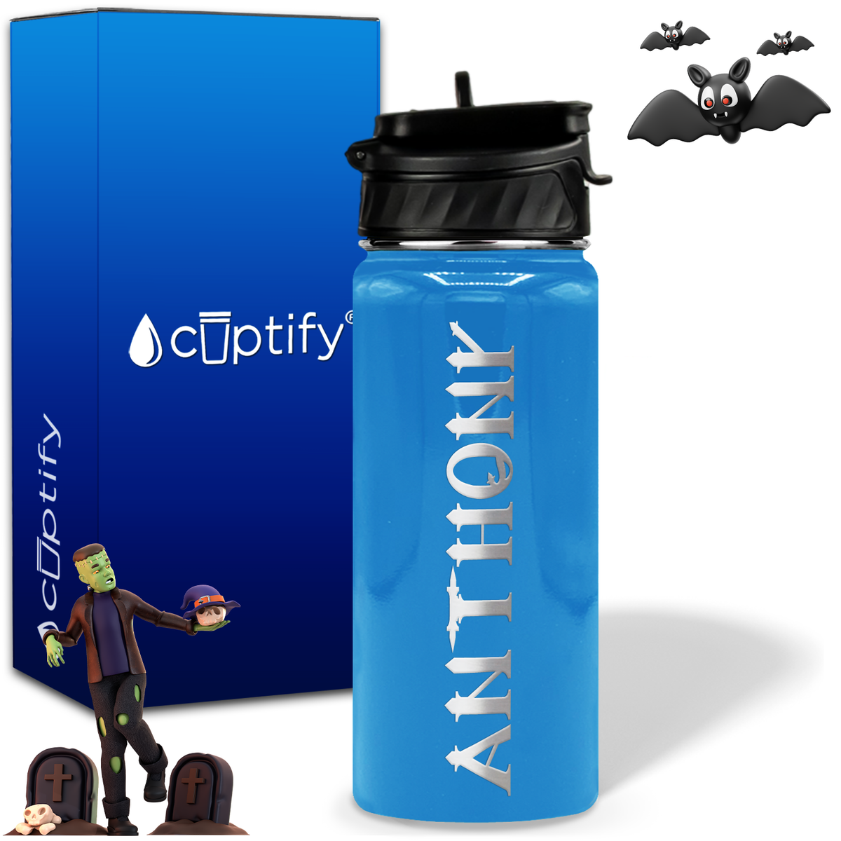 Personalized Creepy Halloween on 18oz Water Bottle