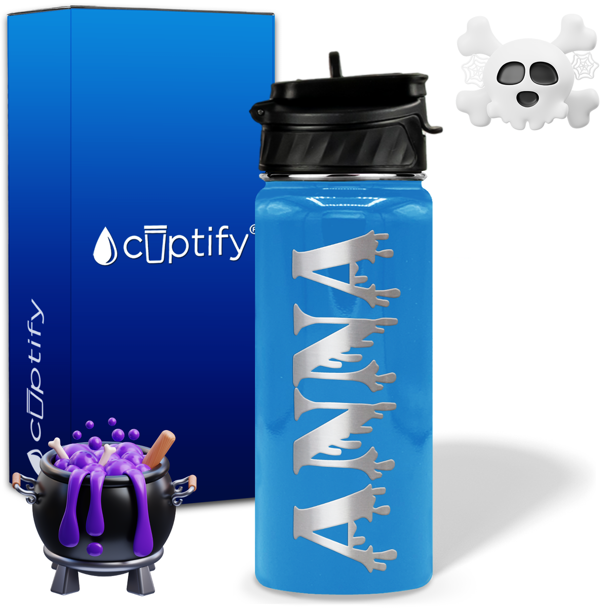 Personalized Bloody on Halloween 18oz Water Bottle