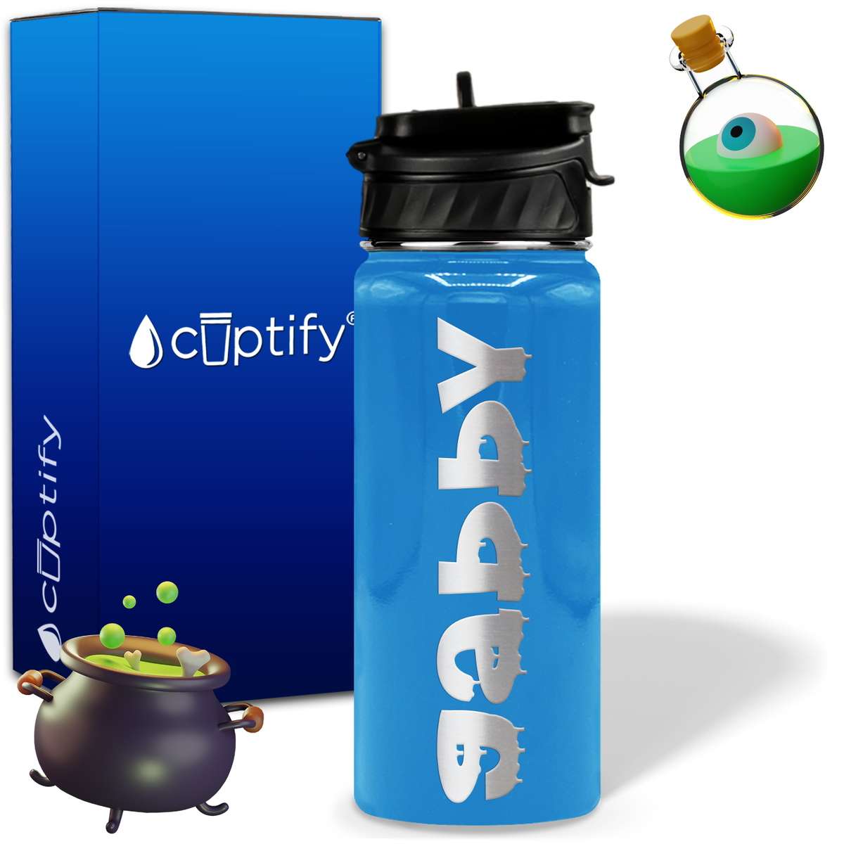 Haunted Halloween on 18oz Personalized Water Bottle