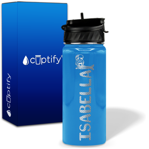 Personalized Mermaid with Name and Icon on 18oz Wide Mouth Kids Water Bottle