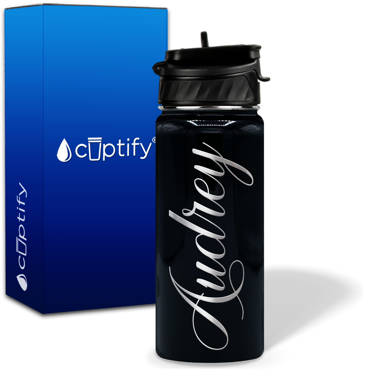 Personalized Audrey Style on 18oz Water Bottle