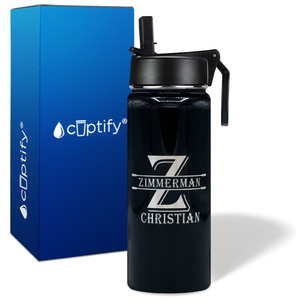 Personalized Initial Block on 18oz Wide Mouth Bottle
