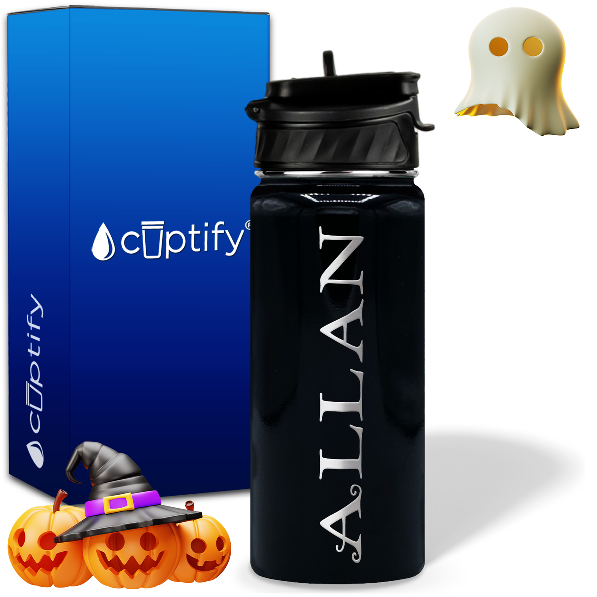 Personalized Eerie Halloween on 18oz Water Bottle