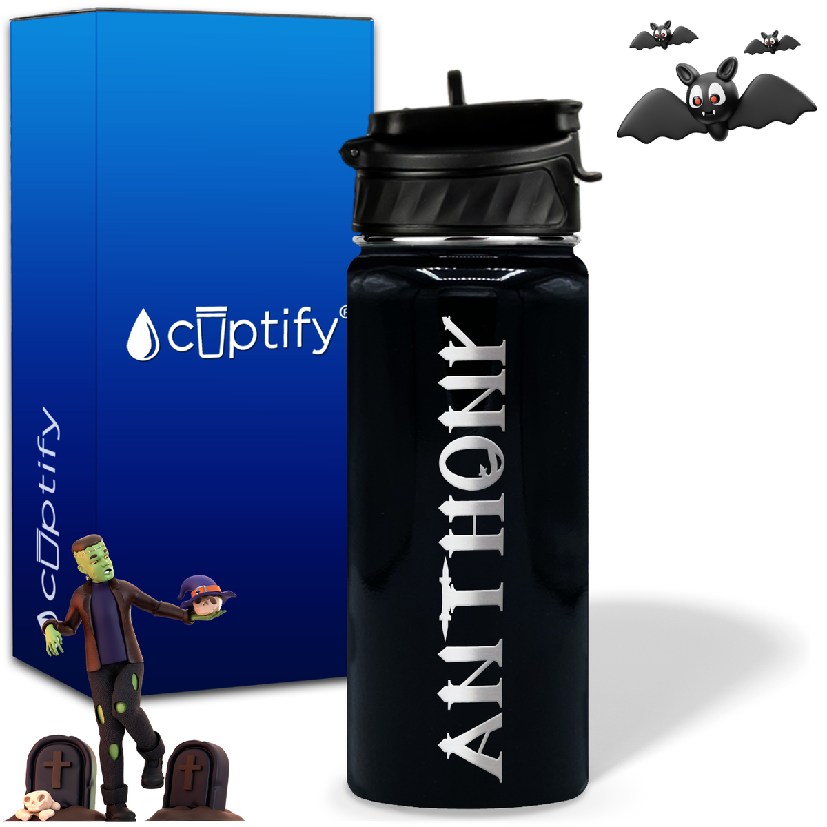 Personalized Creepy Halloween on 18oz Water Bottle
