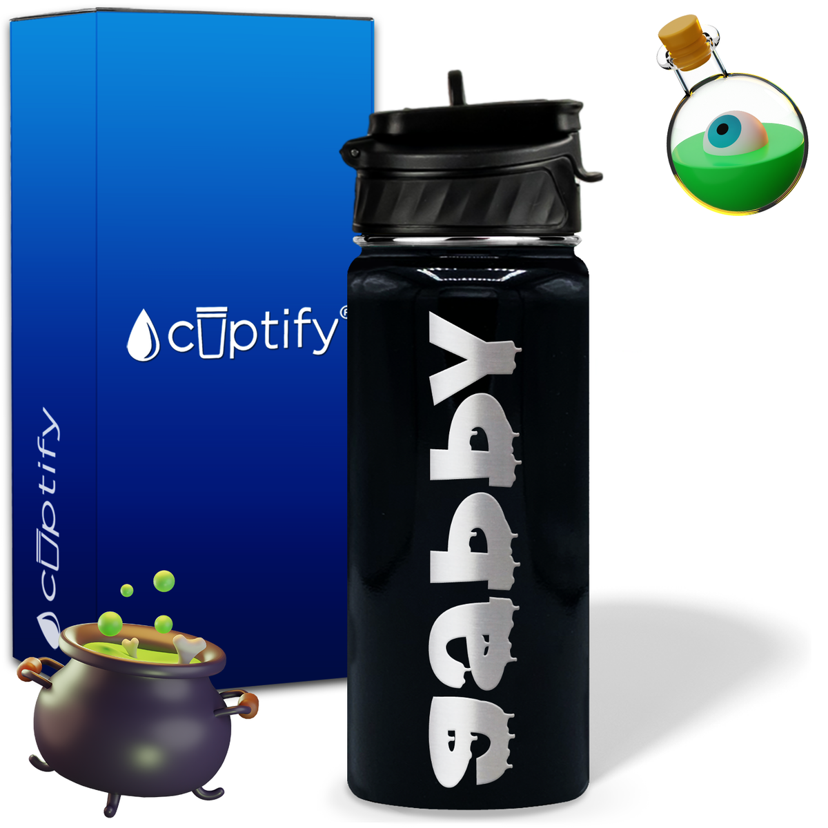 Haunted Halloween on 18oz Personalized Water Bottle