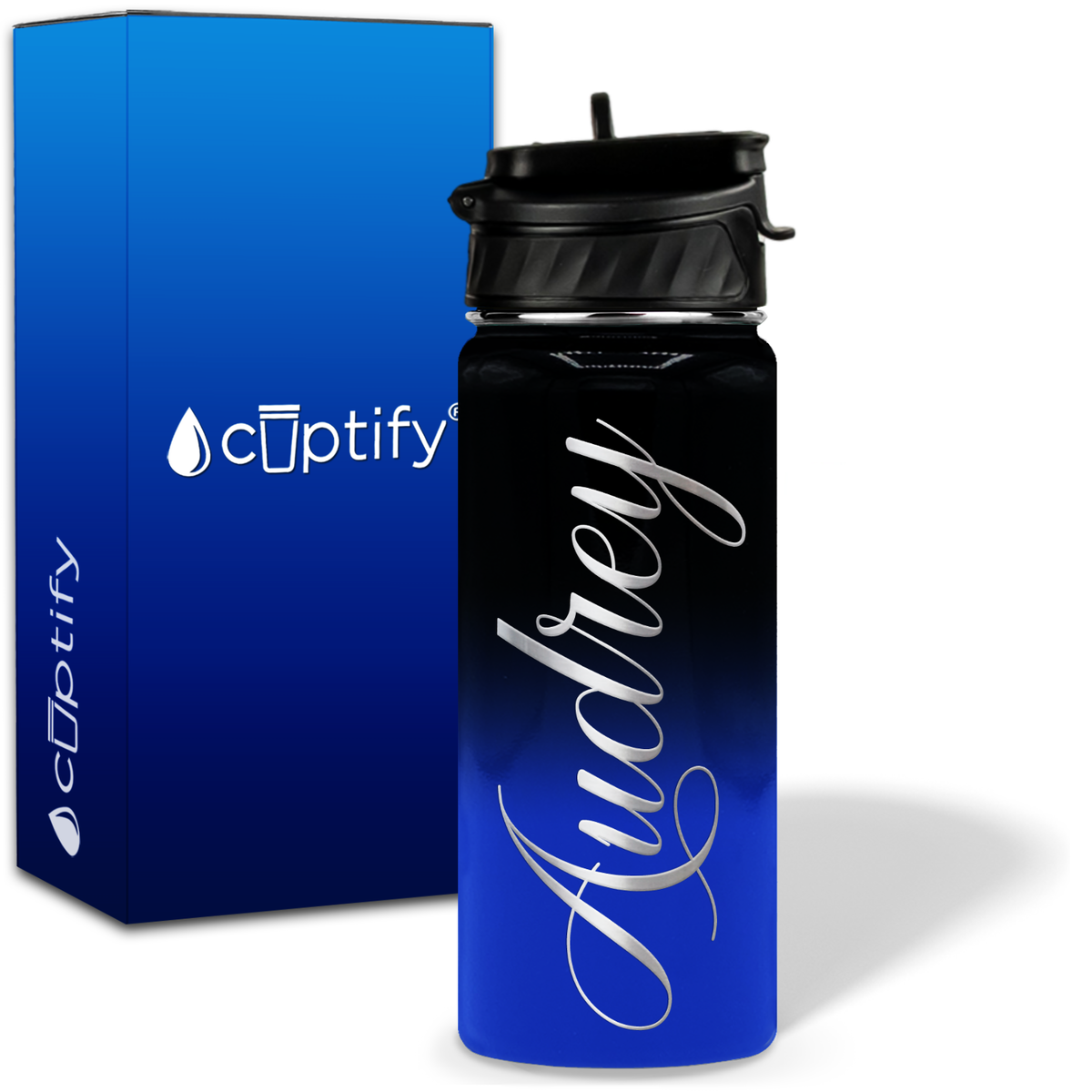 Personalized Audrey Style on 18oz Water Bottle