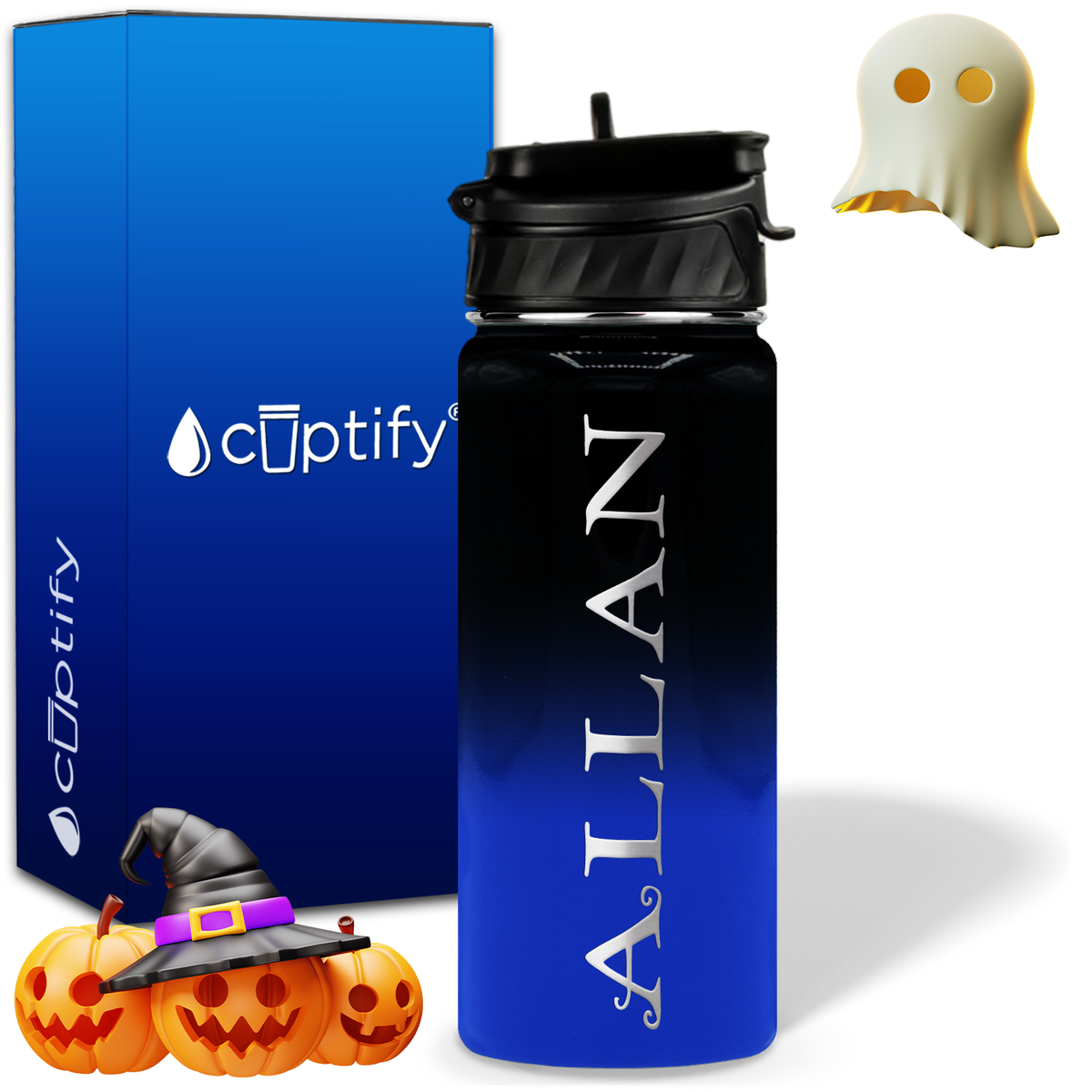 Personalized Eerie Halloween on 18oz Water Bottle