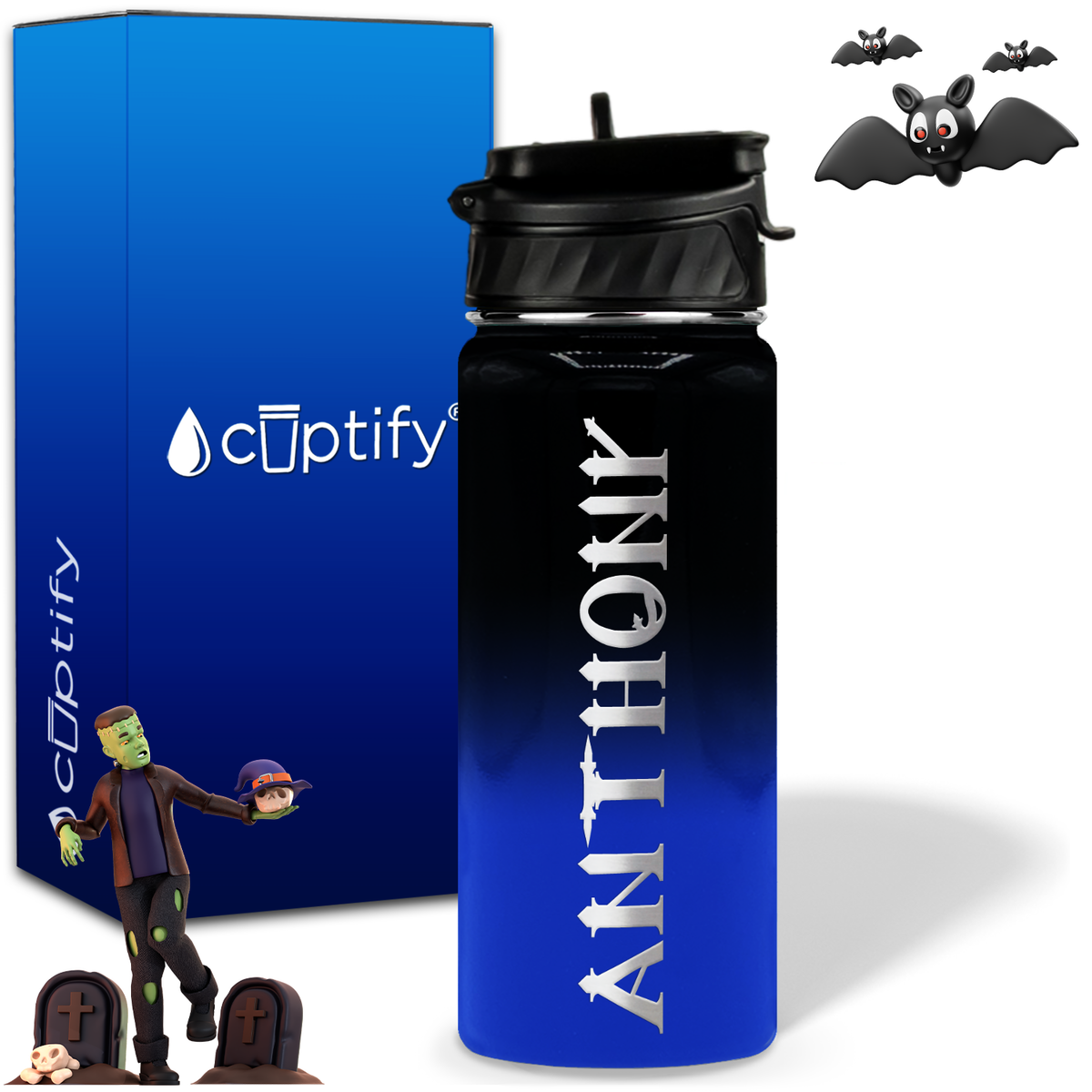 Personalized Creepy Halloween on 18oz Water Bottle