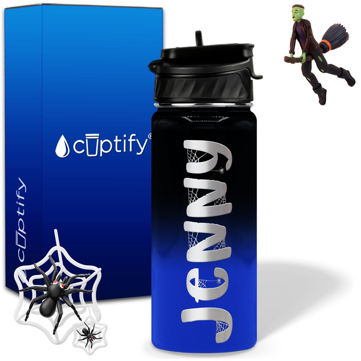 Personalized Spooky on 18oz Halloween Water Bottle