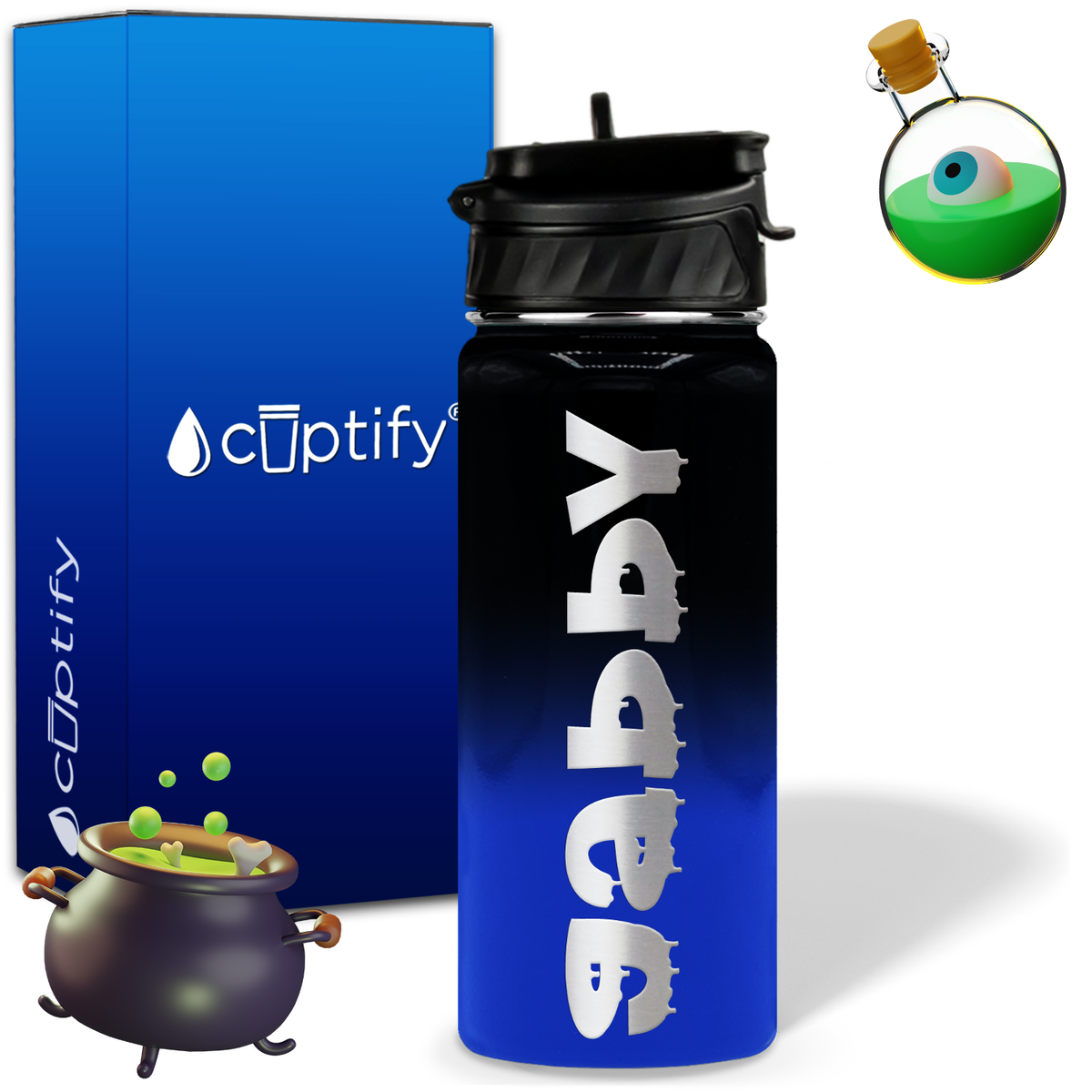 Haunted Halloween on 18oz Personalized Water Bottle