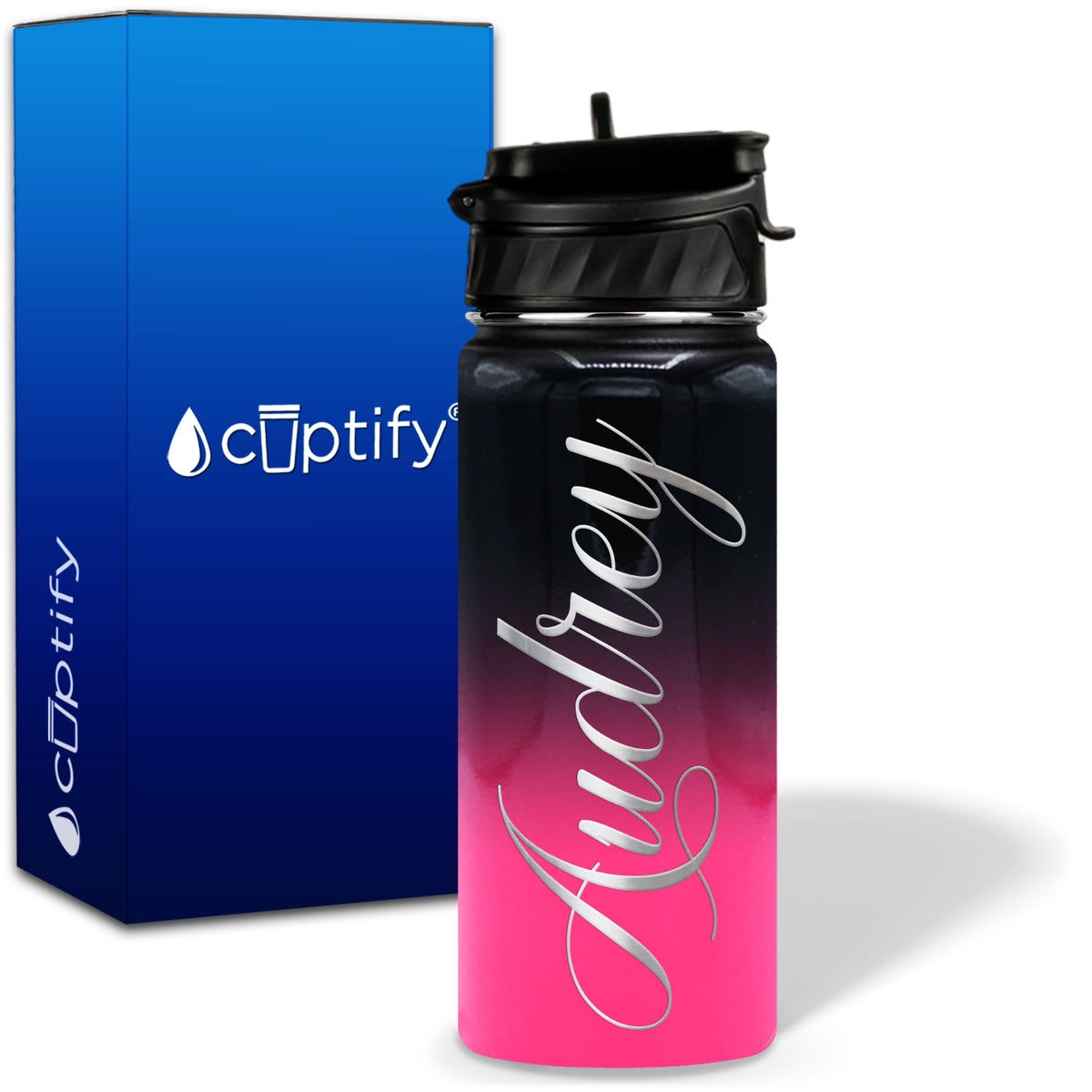 Personalized Audrey Style on 18oz Water Bottle